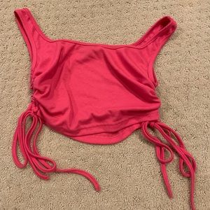 SHEIN Rouched Hot Pick Crop Top